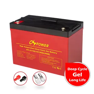 Cspower 12V 100AH 150AH 200AH 300ah chu kỳ sâu Gel năng lượng pin lưu trữ cho năng lượng mặt trời hệ thống/Pin axít chì/VRLA/SLA/AGM leo