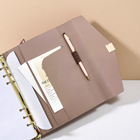 2026 nouveauté coffret cadeau de luxe personnalisé en cuir PU 6-or reliure à anneaux carnet de notes