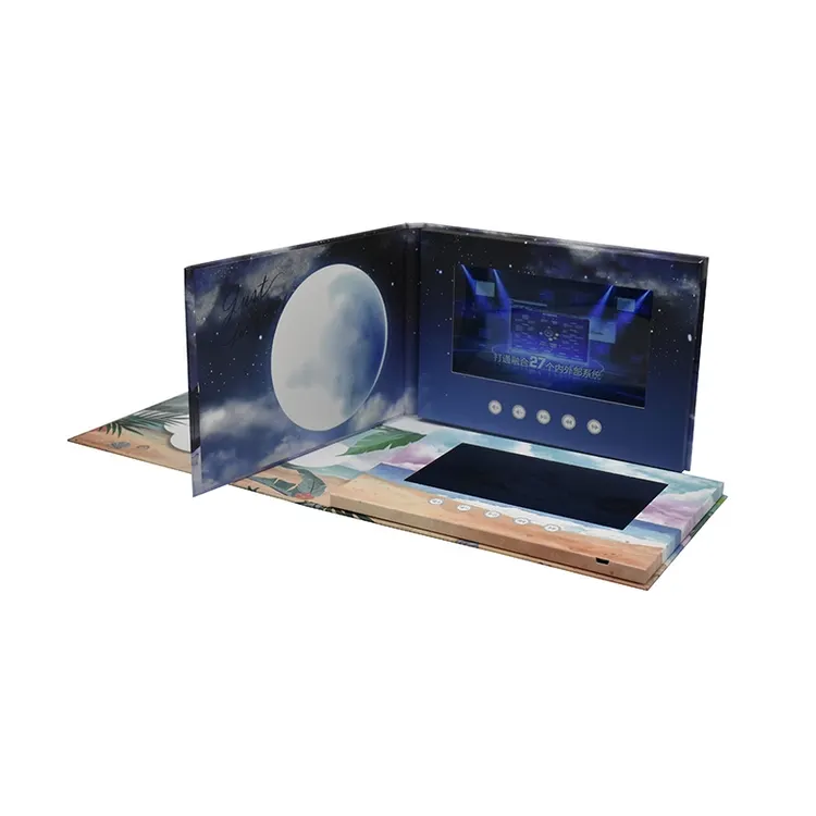 Custom Business 2.4 "4.3" 5 "7" 10 ''Lcd Video Brochure Kaart Voor Bedrijf Video Groet gift Card Video Brochure 5 Inch