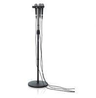Support de microphone professionnel OEM avec pince métallique et bonnette anti-vent en mousse pour 6 microphones