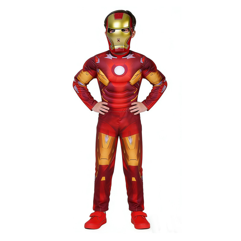 Red Iron Man muscle suit, ordinary mask