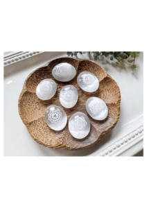 Plaque de Sélénite Gravée des Sept Chakras en Gros, Pierre de Palmier Énergétique, Plaque de Cristal de Guérison Gravée à la Main - Product Image 2