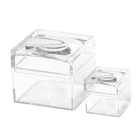 Boîte à loupe cube en acrylique, petite loupe cube claire à usage scientifique étui à loupe cube