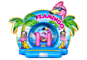 Château gonflable <span class=keywords><strong>commercial</strong></span> en PVC sur le thème des flamants roses, combo toboggan et aire de jeux pour enfants, parc d'aventure, garderie, extérieur - Product Image 4