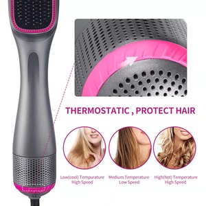 Electric Hot Air Comb 3 In 1 Blow Dry Straighten Curl Ceramic Brush For Dry And Wet Hair Multifunctional Hair Styler - Product Image 2