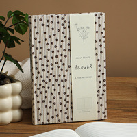 Carnet A5 en velours côtelé, couverture en tissu à pois floraux, journal de style vintage, bloc-notes cadeau pour le bureau et l'école