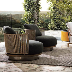 Juego de Sofás de Exterior con Estructura de Madera de Teca de Lujo para Patio, Jardín, Hotel, Terraza, Sala de Estar, Ocio, <span class=keywords><strong>Muebles</strong></span> de Exterior - Product Image 3
