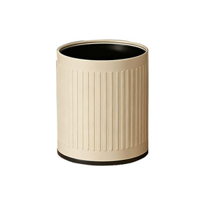Poubelle cylindrique blanche crème 12L à double compartiment pour intérieur, maison, salon, cuisine, bureau, hôtel - Product Image 5