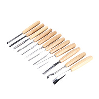 Ensemble de 12 ciseaux à bois en acier à grande vitesse sculptés à la main Kits d'outils de sculpture sur bois pour débutants et professionnels