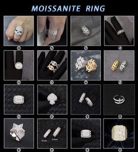 Cincin Moissanite Fashion Kustom Perhiasan Mewah Gaya Besar Ukuran Besar Cincin Pria Moissanite Bulat Perak Sterling 925 Cincin Cuban - Product Image 6