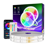 Kit de bande LED RGB 5050 avec télécommande Bluetooth 44 touches et contrôle par application smartphone, synchronisation musicale, changement de couleur