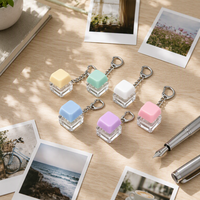 Porte-clés en acrylique personnalisé BOCE, clavier de dessin animé DIY, porte-clés créatif anti-stress