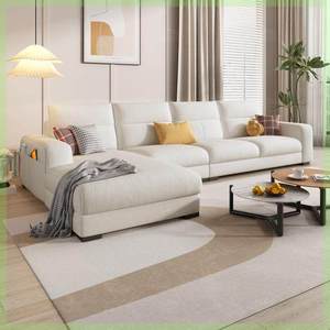 Scandinavisch modern, eenvoudig design, rechte rij, kattenkrabstof, bankstel met katoenen linnen stof voor kleine appartementen en woonkamers - Product Image 3