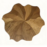 Parquet en bois d'ingénierie multicouche à motif de feuille de lotus populaire, installation par clic lisse, villa moderne