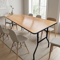 Table pliante carrée en bois neuve de 48 pouces Bjflamingo pour mariage en plein air