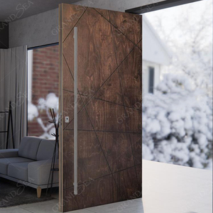 <span class=keywords><strong>Porte</strong></span> d'entrée pivotante de sécurité en bois plaqué, style américain, avec cadre en aluminium et serrure intelligente - Product Image 6