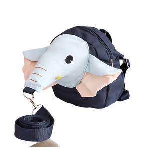 Elephant Shaped Plush <b>Backpack</b> For <b>Toddlers</b> Anti Lost With Leash And Wrist Strap Pink Navy Blue 2 To 4 Years Unisex - Product Image 2