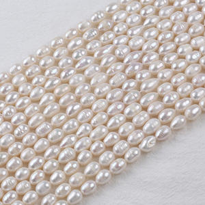 Promoción de Perlas Cultivadas de Agua Dulce en Forma de Arroz Morado, Color Blanco Polvo, de 7-8 mm, Perlas Sueltas Naturales para Hacer Collares y Pulseras, Zhuji - Product Image 2