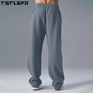 100% Cotton Hữu Cơ Midweight Mùa Thu Rắn Thân Thiện Với Môi Thẳng Chân Thể Thao Phòng Tập Thể Dục Jogger Người Đàn Ông Của Thể Thao Với Biểu Tượng Tùy Chỉnh - Product Image 5