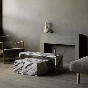 LANDIVIEW Luxury Marble Living Furniture Custom Calacatta Viola Stone plinto Bridge Table Console Table - Product Image 3