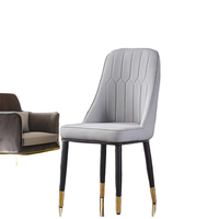 Chaises de salle à manger en cuir au design moderne, vente en gros de matériaux métalliques