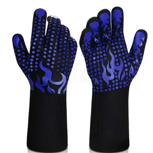 High temperature Customized Barbecue Supplier Kitchen Oven Extreme Heat Resistant Gloves BBQ Gloves