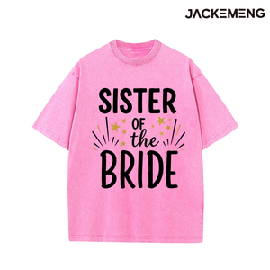 Washed Oversized Cotton <strong>Tshirt</strong> With Sister of the <strong>Bride</strong> Print Retro Streetwear Daily Casual Wear Tee USA Warehouse Wholesale - Product Image 5