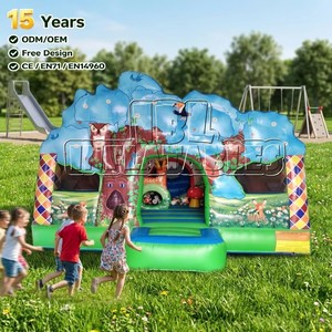 Structure gonflable combinée toboggan et château à rebondir sur le thème du forêt magique, certifiée CE, en PVC, équipement de terrain de jeu pour enfants, idéale pour la <span class=keywords><strong>location</strong></span> commerciale - Product Image 1
