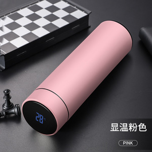 Bouteille d'eau intelligente 2026 avec affichage de la température, vente en gros, logo personnalisé, thermos LED, tasse isotherme en acier inoxydable à isolation sous vide, design mince - Product Image 5