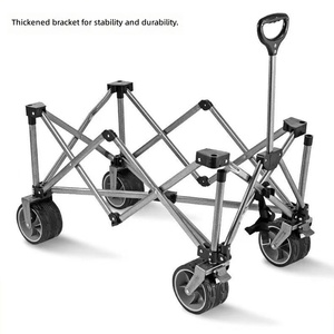Carrito Plegable con Ruedas, Carrito de Picnic y <span class=keywords><strong>Camping</strong></span>, Carrito Portátil con Ruedas Todoterreno de Acero de Alto Carbono para Venta Ambulante - Product Image 2
