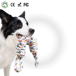 CE sertifikalı köpek diş temizleme halat oyuncak 2 halat knot interaktif Bite dayanıklı köpek oyuncaklar pamuk halat köpek çiğnemek oyuncak köpek için - Product Image 1