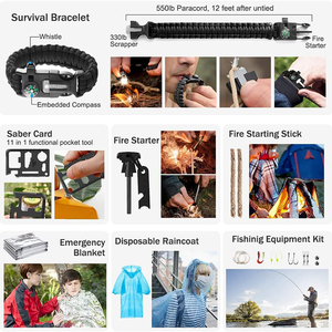 Kit de survie d'urgence populaire de 235 pièces, kit de survie en milieu sauvage, SOS, <span class=keywords><strong>camping</strong></span>, chasse, tremblement de terre, randonnée en plein air, trousse de premiers soins - Product Image 5