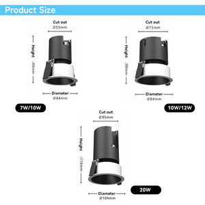 <span class=keywords><strong>Spot</strong></span> LED encastré pour <span class=keywords><strong>salle</strong></span> <span class=keywords><strong>de</strong></span> <span class=keywords><strong>bain</strong></span>, design moderne, étanche IP65, anti-éblouissement, pour hôtel, <span class=keywords><strong>plafond</strong></span>, 60 mm, éclairage intérieur - Product Image 3