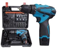 Perceuse-visseuse électrique sans fil 12V au lithium haute efficacité, 24 pièces, avec 2 batteries et 1 chargeur