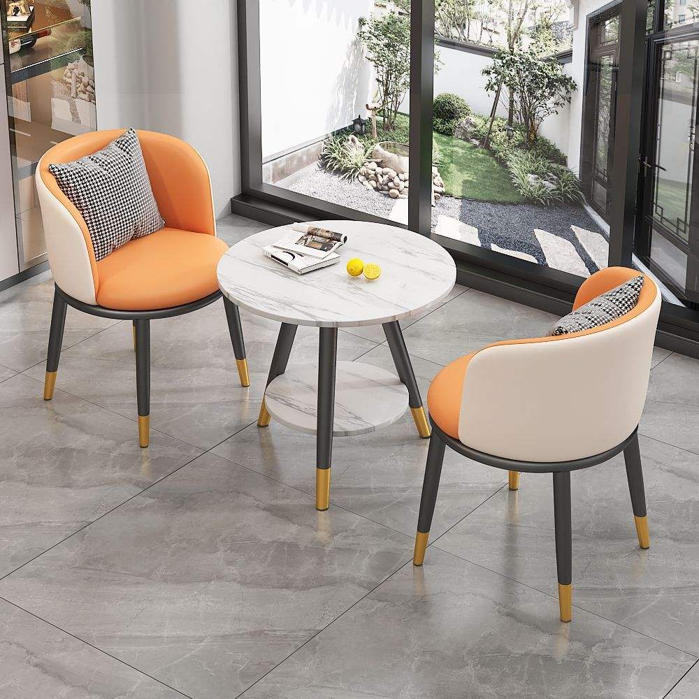 Blocage des couleurs orange et blanc [Cuir anti-griffures pour chat amélioré]