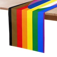 Chemin de table personnalisé à motif LGBTQIA, imprimé sur le thème de l'arc-en-ciel gay, adapté à la table à manger à la maison et à la décoration du comptoir de cuisine pour les fêtes