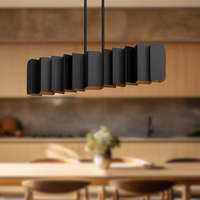 Lustre Moderne au Design Nordique 2026, Créatif et Luxueux, Rond Noir, pour Villa, Salon, Décoration Intérieure, Éclairage LED