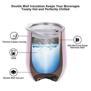 Logo personnalisé Hot 12oz Champagne Flûte Tumbler Vente en gros Champagne Flûte Vin Double Paroi En Acier Inoxydable Gobelet Isolé - Product Image 3