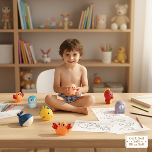 ของเล่นเสริมพัฒนาการรูปสัตว์ทำจากวัสดุ EVA นุ่ม สำหรับเด็กอายุ 2-7 ปี ชุดของเล่นน้ำในห้องน้ำสำหรับเล่นแบบมีปฏิสัมพันธ์ระหว่างพ่อแม่ลูก - Product Image 4