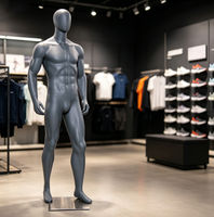 Mannequin de vitrine en fibre de verre Lavinia Boutique, tête et corps entiers, gris, taille adulte européenne, sur mesure