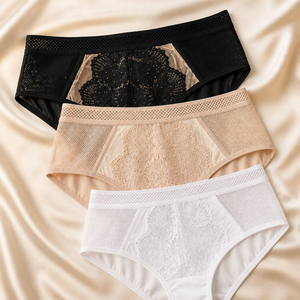 Braguitas de Cintura Alta con Cobertura Total para Mujer, Panel Frontal de Encaje, Tejido Suave de Spandex/Nylon para Adultos - Product Image 6