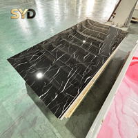 Panneau mural en PVC effet marbre mat brillant ignifuge, imperméable, résistant aux UV, panneau mural en mousse 3D effet marbre UV