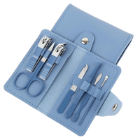 Ensemble de manucure 7 en 1, 7 pièces, pochette pliable, impression de logo personnalisé, kit de coupe-ongles, boîte cadeau promotionnelle, outils de toilettage professionnels