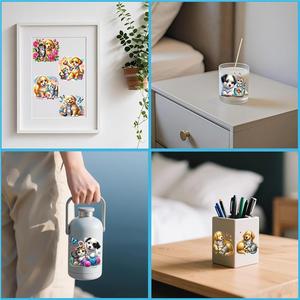 कप लपेटने के लिए कस्टम डॉग कैट कार्टून यूव 16 औंस ग्लास मग मग पर्यावरण के अनुकूल जलरोधक कॉफी रेलों का हस्तांतरण - Product Image 5