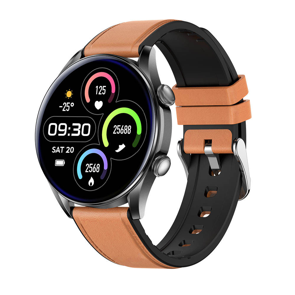 T32S-call-phone-smart-watch สีน้ำตาล