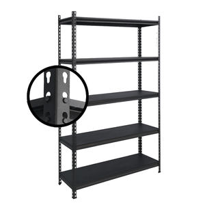 Gaya 4,5 rak tugas ringan 5 tingkat rak étagère en métal panneau MDF bon marché bas prix Meta étagère à rivet sans boulon - Product Image 1