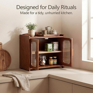Boîte à pain en bambou avec poignée, tiroir de rangement anti-poussière, armoire de rangement multifonctionnelle pour le pain, pour la cuisine - Product Image 4