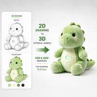 Peluche Dinosaure Super Douce Personnalisée avec Logo Brodé, Chantante, Musicale et Lumineuse, Jouet Compagnon Anti-Stress pour Enfants, Cadeau