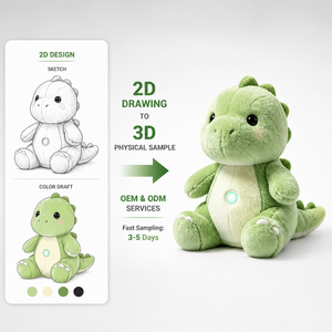 Peluche de Dinosaurio Súper Suave con Logotipo Personalizado Bordado, Muñeco de Peluche Musical con Luz, Juguete de Regalo para Niños, Alivio del Estrés - Product Image 2