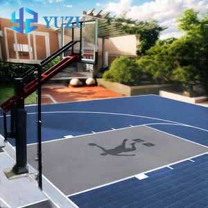 Dalles de sol sportives à motif quadrillé pour la réception de charges, revêtement solide, emboîtables, pour terrains de basketball, avec système de verrouillage dissimulé - Product Image 4